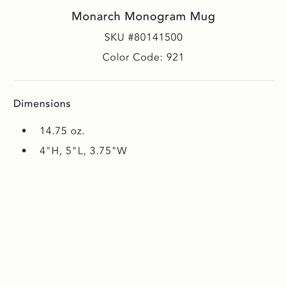 Anthropologie Monarch Monogram Mug letter U - Picture 13 of 14
